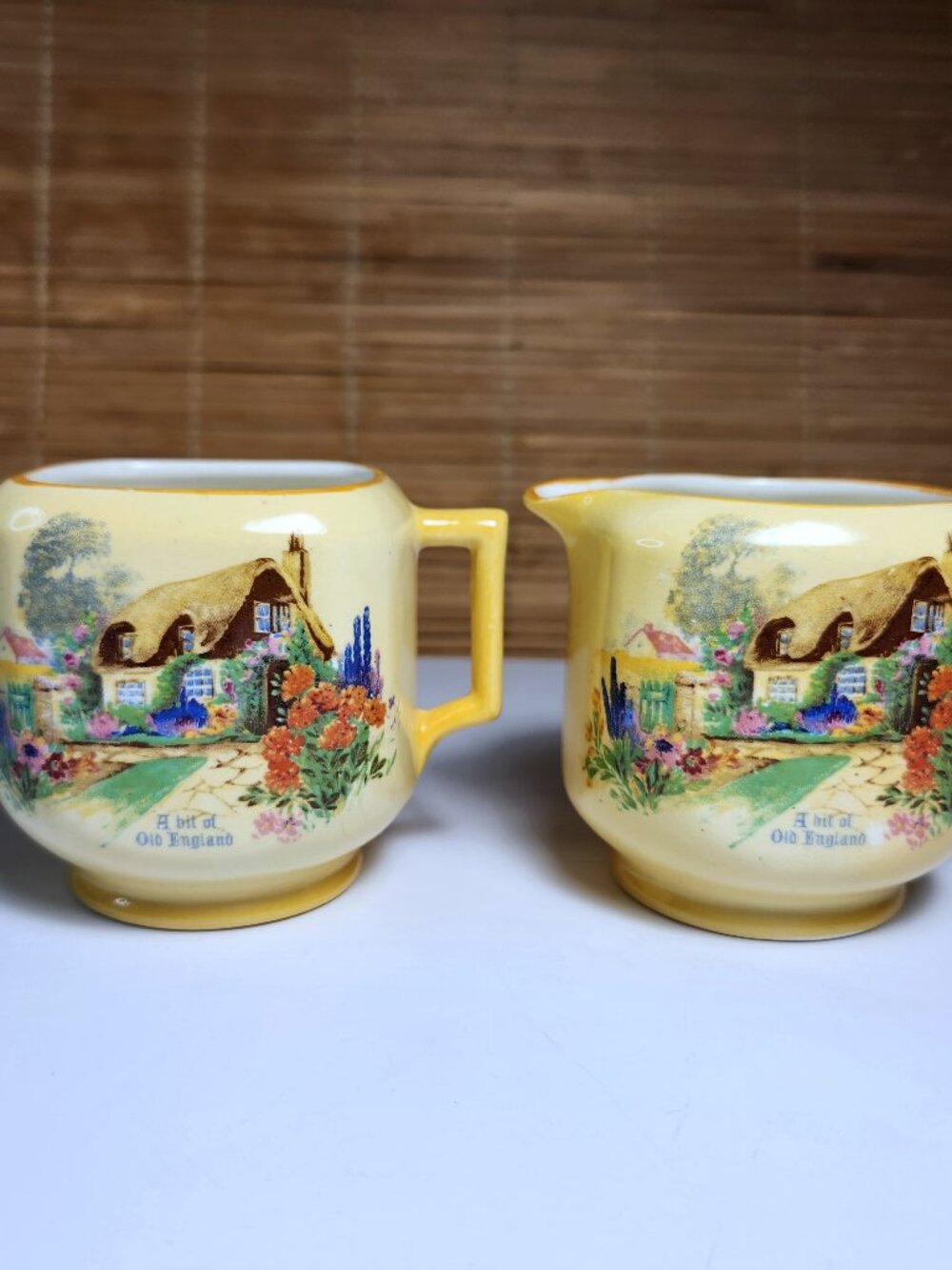 Vintage Lancaster Sons A Bit of Old England Cottage Ware Creamer Sugar Bowl Set